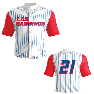 PinStripe with Accent Baseball Full Button Jersey