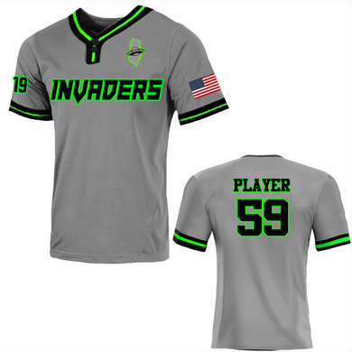 Invaders Grey 2 Button Game Day Jersey