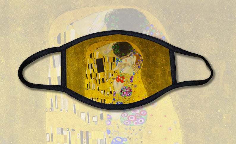 Klimt Kiss Closeup Face Mask