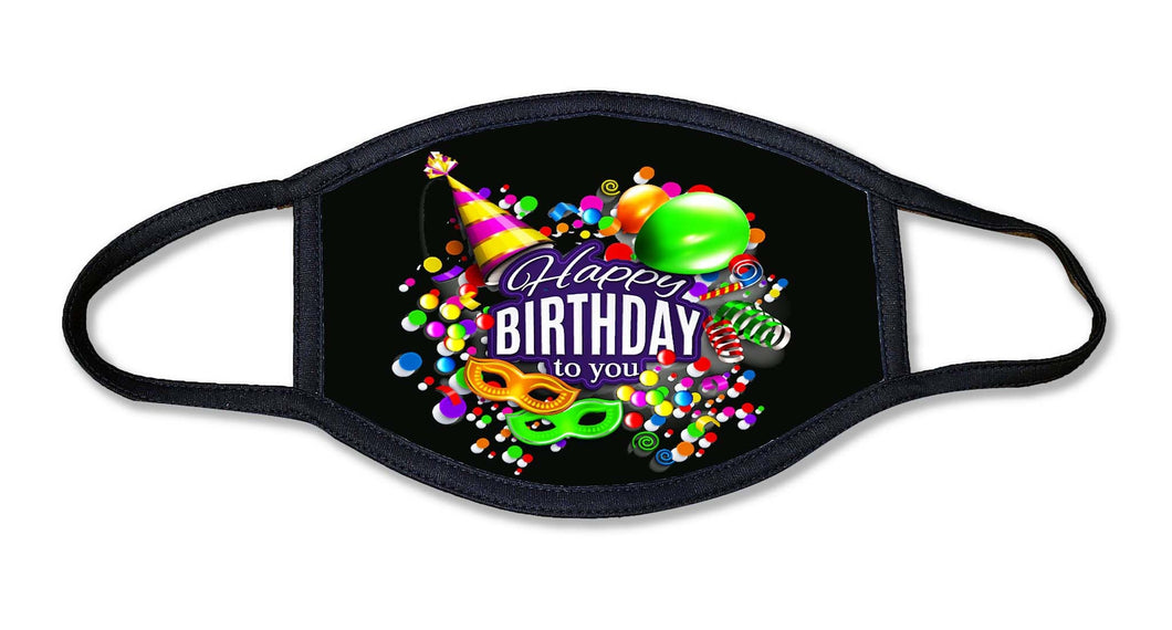 Happy Birthday Mask and Balloons Face Mask