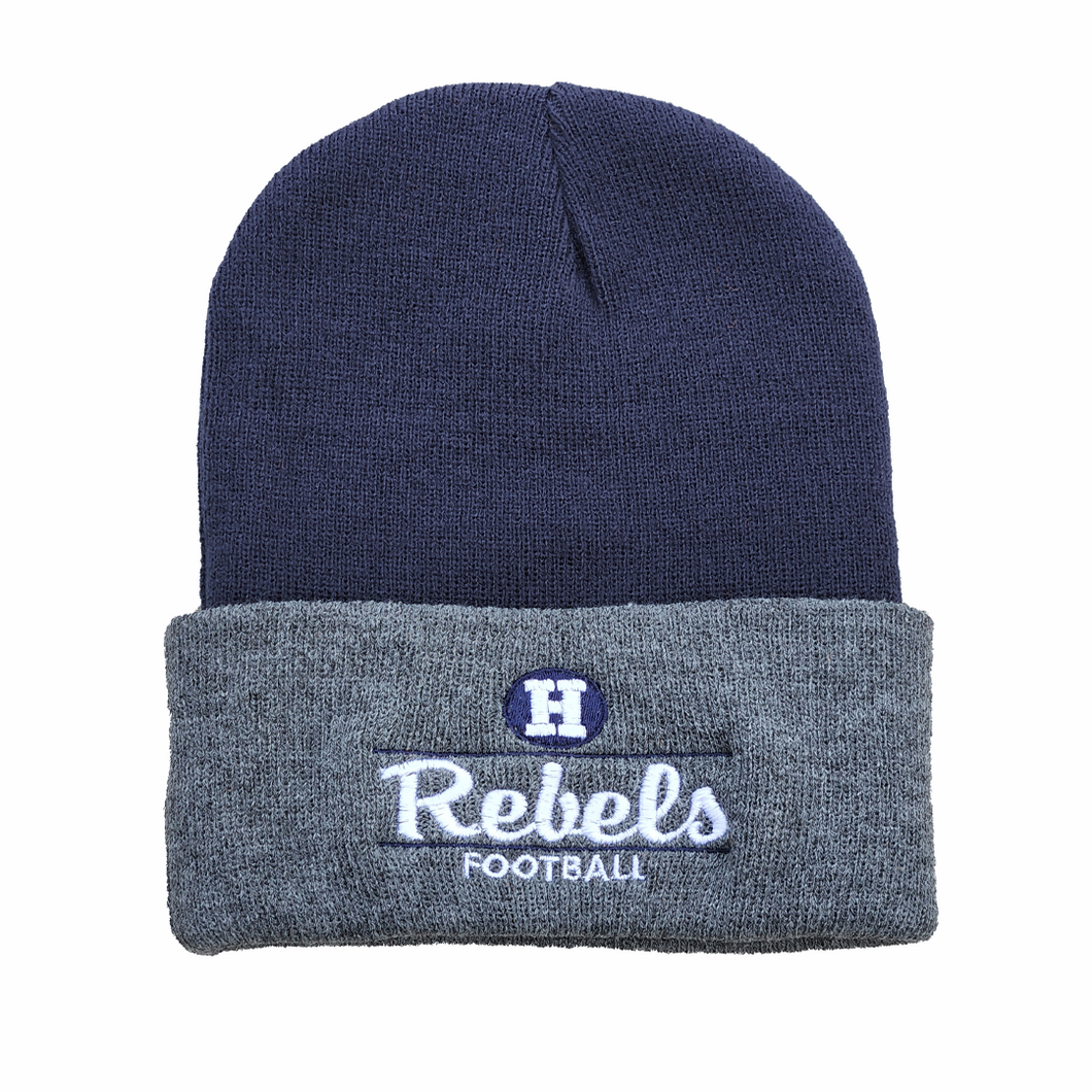 Howell Rebels Embroidery Navy Gray Beanie
