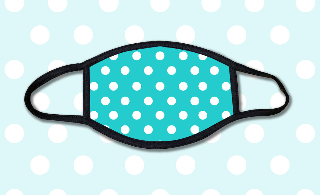 Teal Polka Dots Face Mask