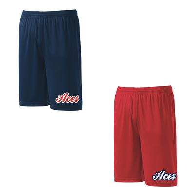 Aces Embroidered Athletic Shorts With Pockets