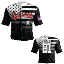 Faded Flag Baseball Full Button Jersey