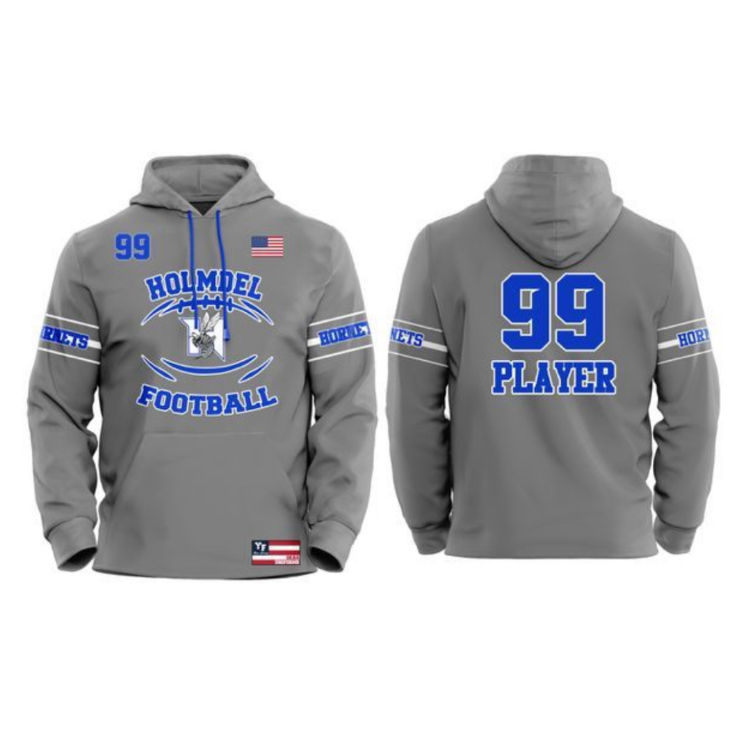 Holmdel Hornets 2025 Game Day Hoodie Gray Hornet Design