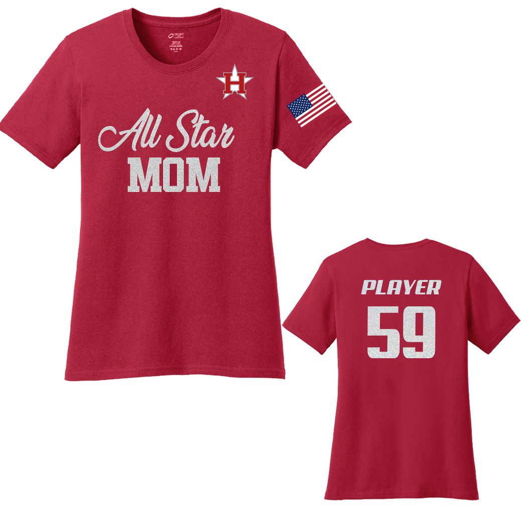 Holbrook Mom's Game Day Glitter Crew tshirt