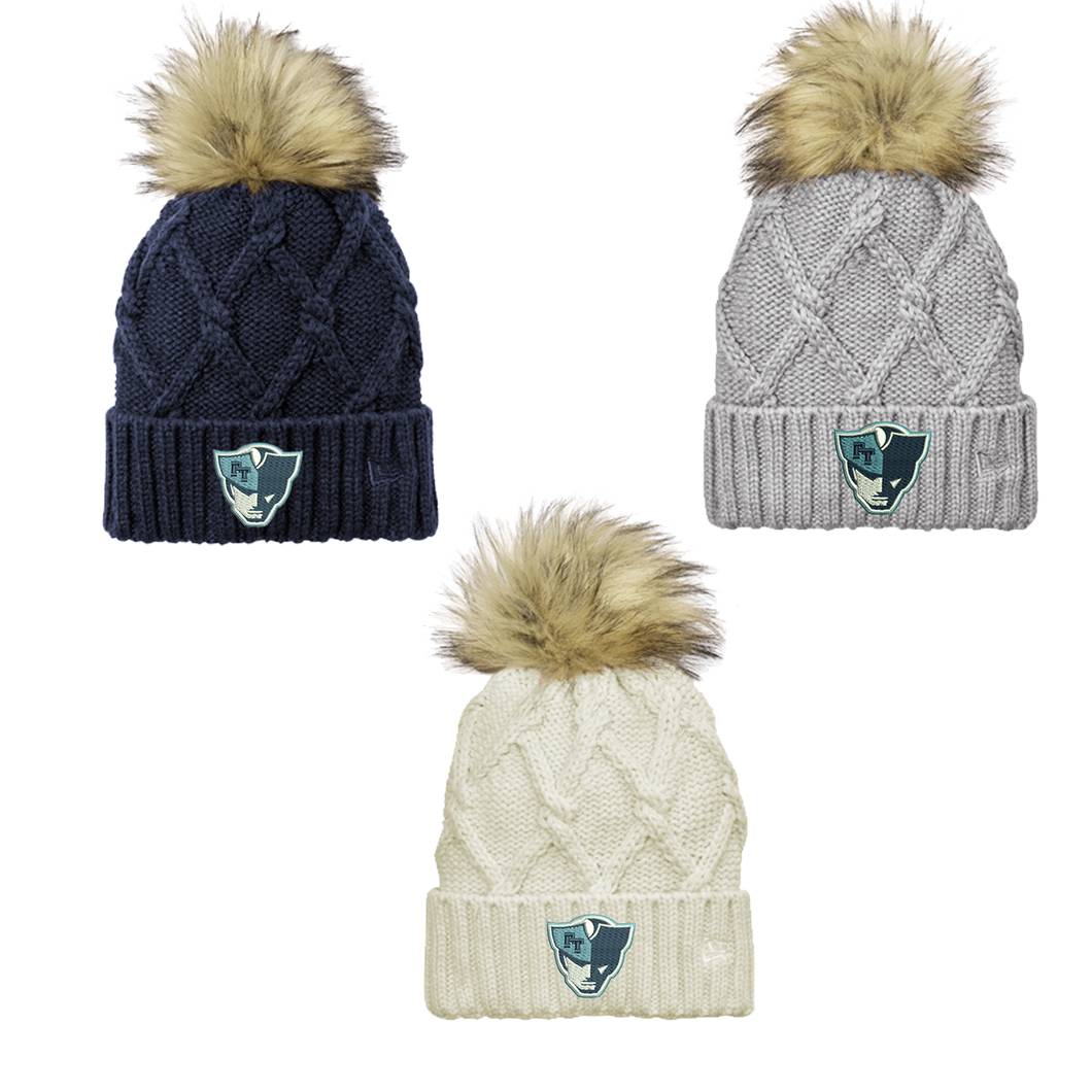 FTHS Patriots Women's New Era Embroidered Pom Beanie