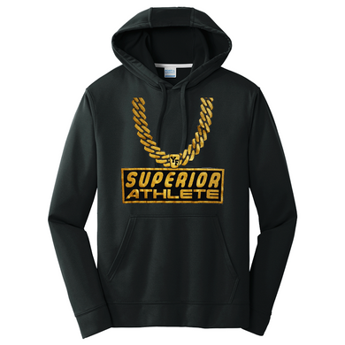 Black Superior Athlete Chain Performance Hoodie