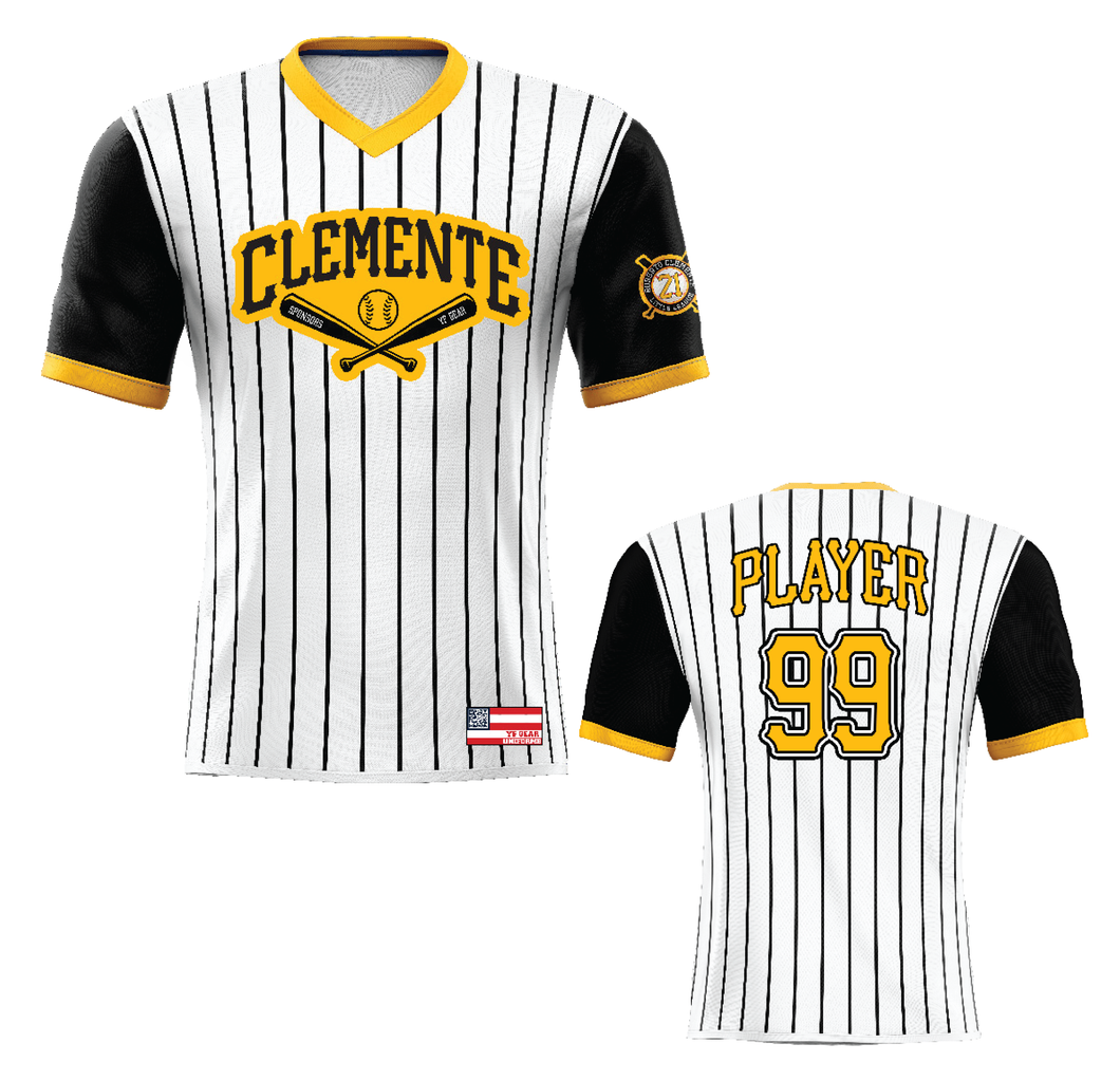 PinStripe with Accent Baseball V-Neck Jersey