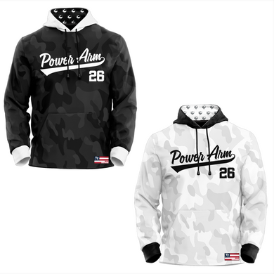 Power Arm Baseball Camo Game Day Hoodie (With customization)