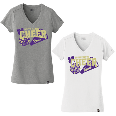 Rams Cheer Ladies Short Sleeve V-Neck Shirt