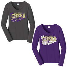 Rams Cheer Ladies Long Sleeve V-Neck Shirt