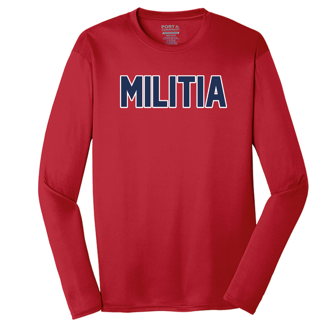 Manalapan Militia Red Long Sleeve Performance Shirt