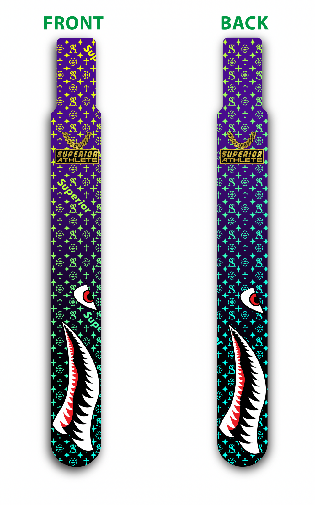 Yellow/Blue and Purple Superior Shark Flag