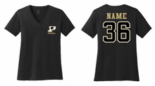 PANTHERS FOOTBALL LADIES SHORT SLEEVE V-NECK SHIRT