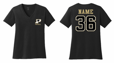 PANTHERS FOOTBALL LADIES SHORT SLEEVE V-NECK SHIRT