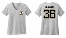 PANTHERS FOOTBALL LADIES SHORT SLEEVE V-NECK SHIRT