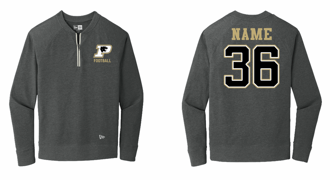 PANTHERS FOOTBALL NEW ERA QUARTER ZIP PULLOVER WITH EMBROIDERY LOGO