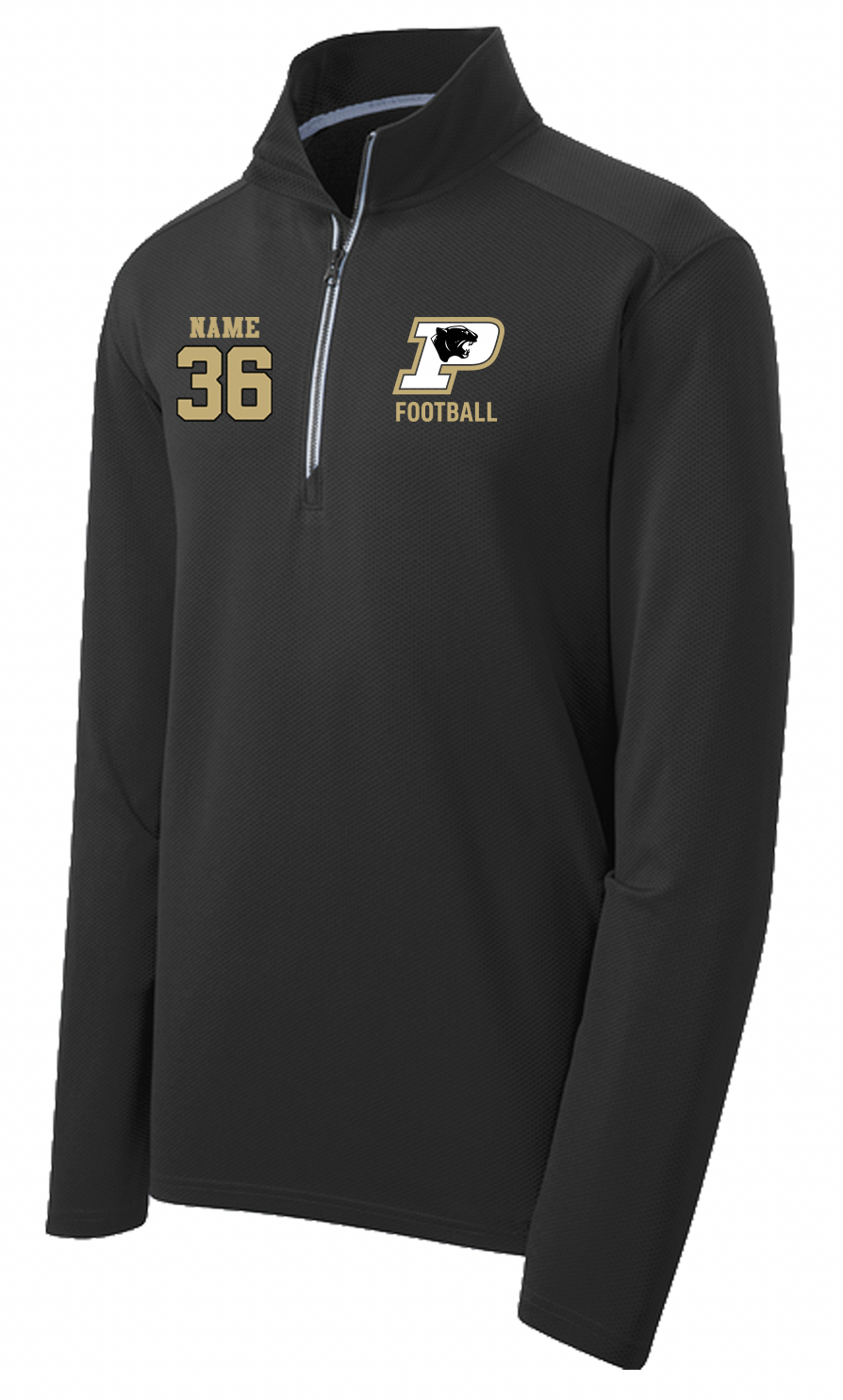 PANTHERS FOOTBALL QUARTER ZIP EMBROIDERY JACKET