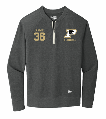 PANTHERS FOOTBALL NEW ERA QUARTER ZIP PULLOVER WITH EMBROIDERY LOGO