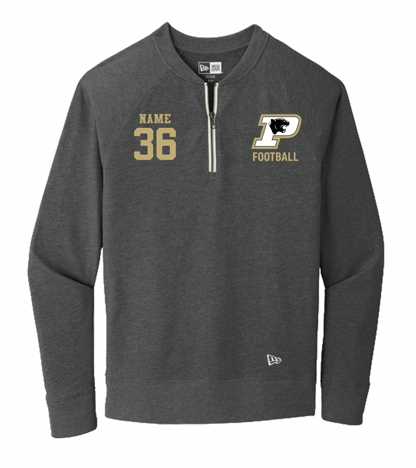PANTHERS FOOTBALL NEW ERA QUARTER ZIP PULLOVER WITH EMBROIDERY LOGO