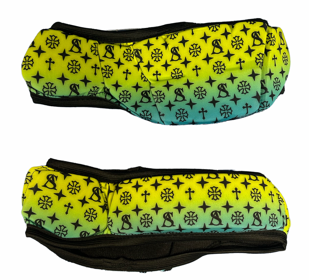 SUPERIOR ATHLETE Yellow to Blue with Black Headband