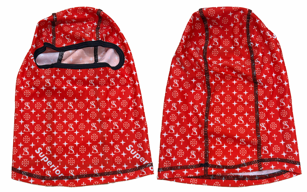 SUPERIOR ATHLETE Red with White Ski Mask