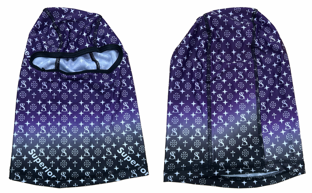 SUPERIOR ATHLETE Purple to Black with White Ski Mask