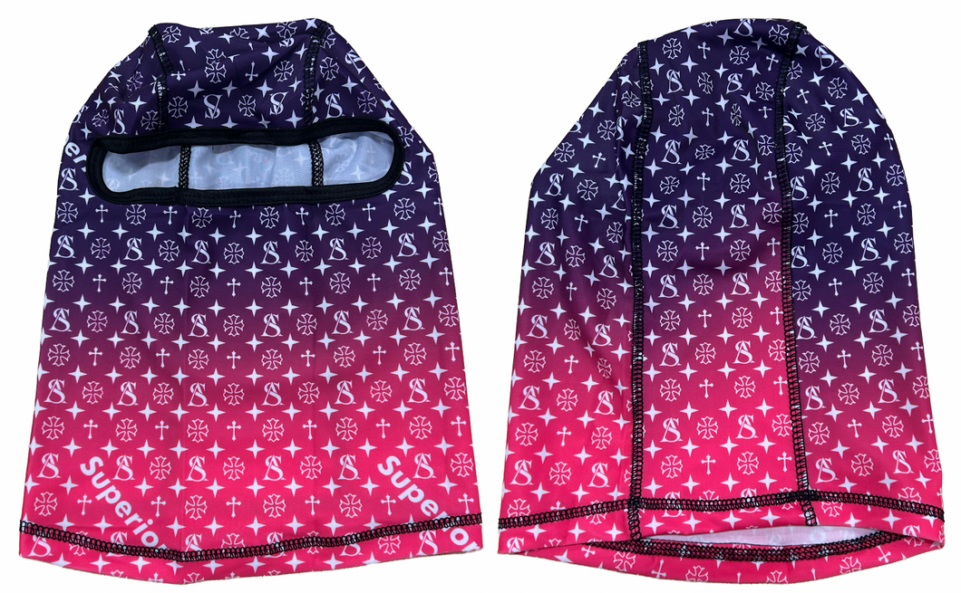 SUPERIOR ATHLETE Purple to Pink with White Ski Mask