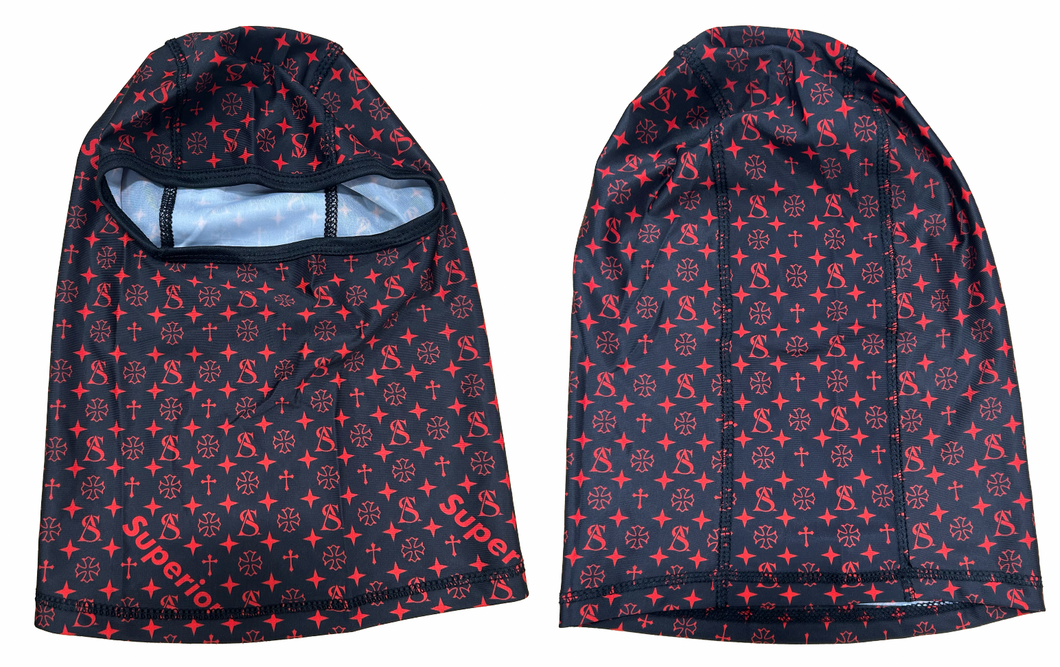 SUPERIOR ATHLETE Black with Red Ski Mask