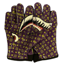 SUPERIOR ATHLETE Purple with Green Shark Gloves