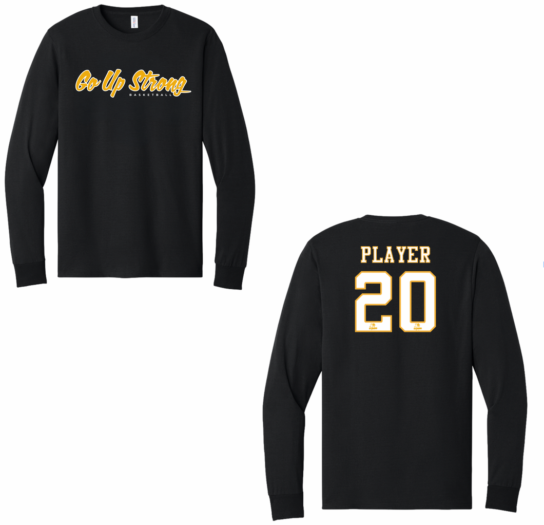 GO UP STRONG TEXT LONG SLEEVE SHOOTER SHIRT COTTON