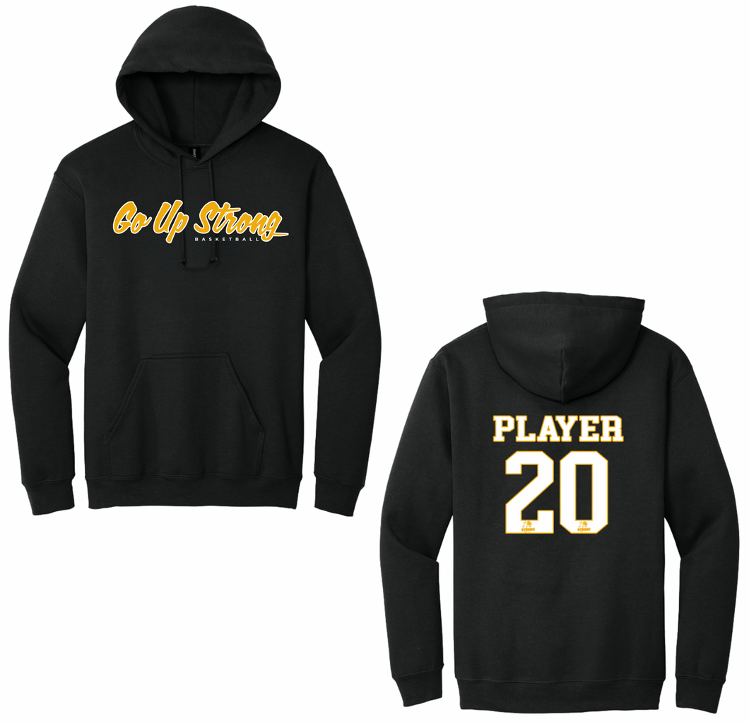GO UP STRONG TEXT COTTON HOODIE