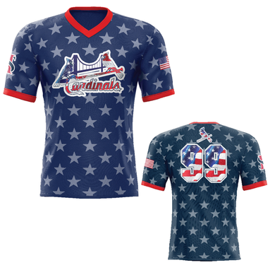 Stars Pattern Baseball V-Neck Jersey