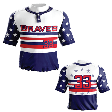 Stars and Stripes Baseball Full Button Jersey
