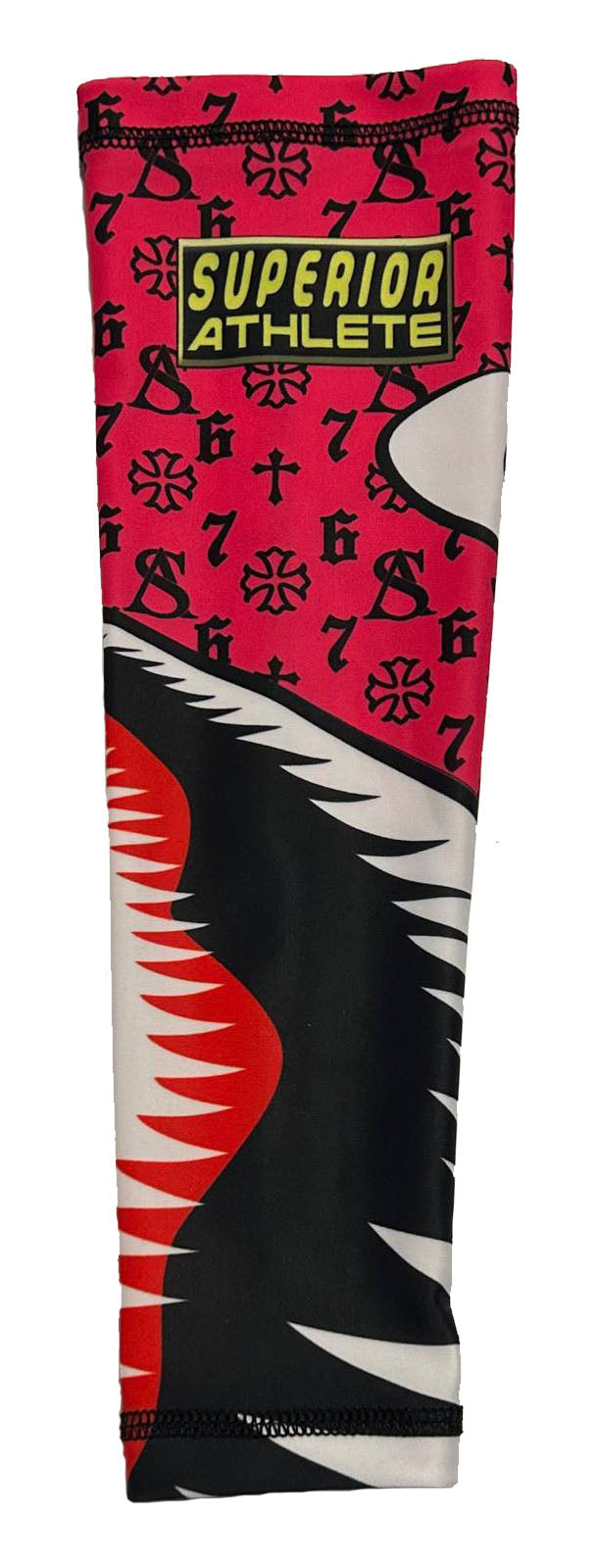 Superior Athlete Black 67 Hot Pink Shark Arm Sleeve