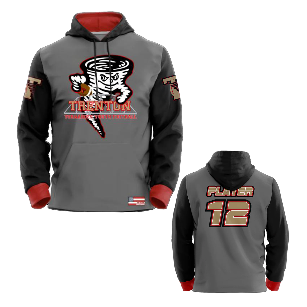 Trenton Tornadoes 2025 Game Day Hoodie Blue Number Design