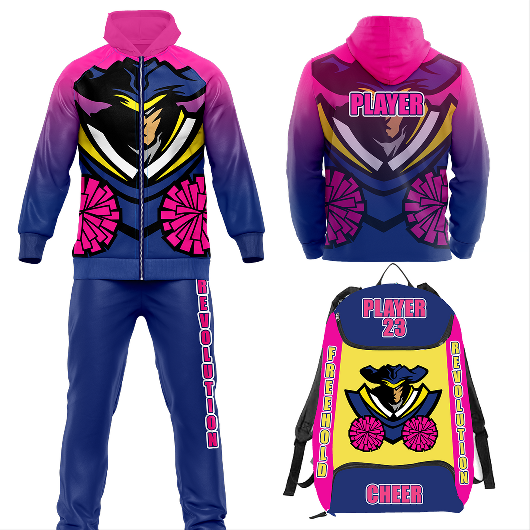 Freehold Revolution Cheer Track Suit and Bag Bundle