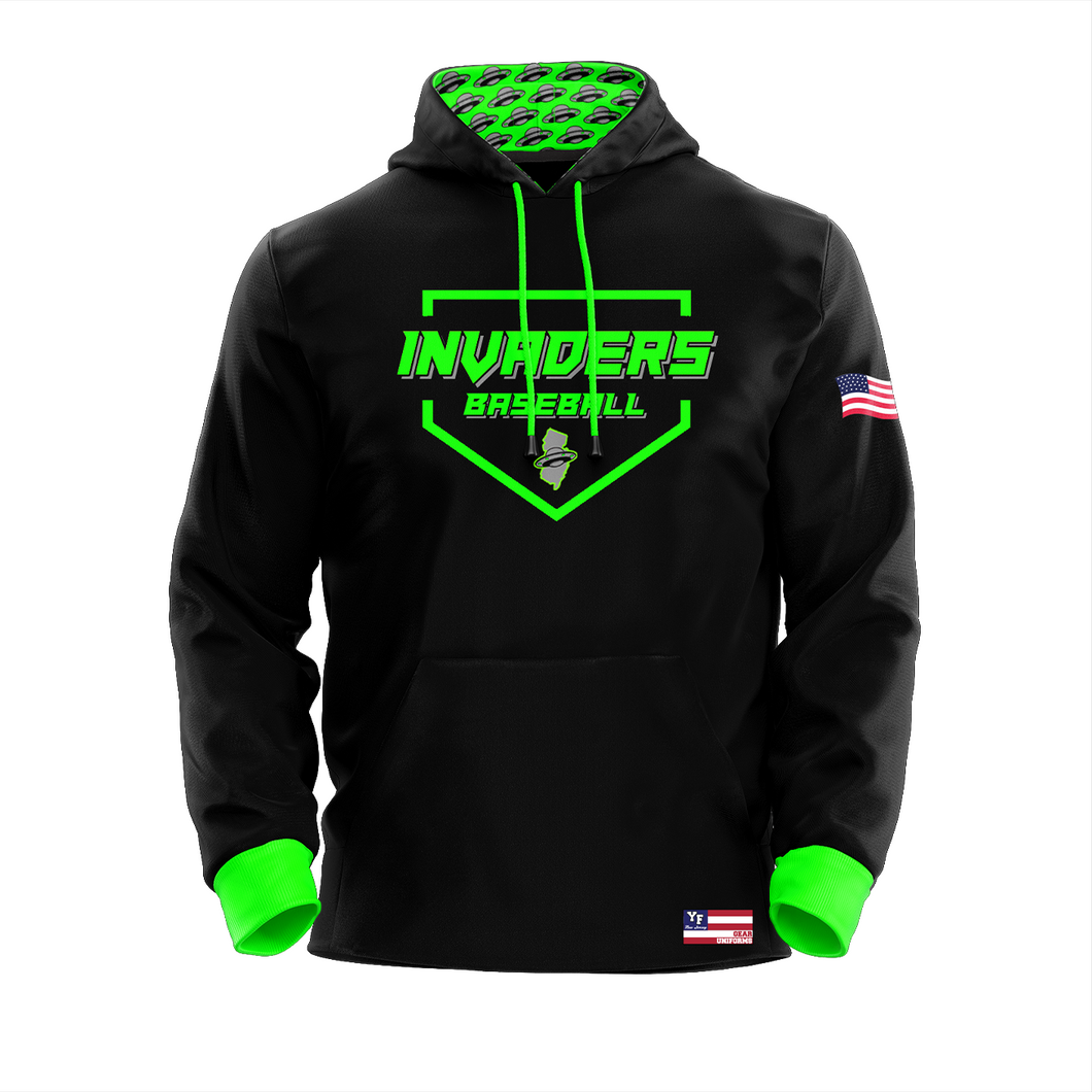 Invaders Black & Green Game Day Hoodie