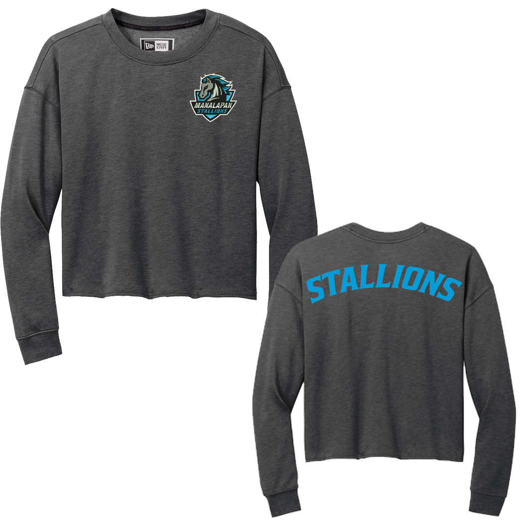 Manalapan Stallions Embroidered Crop Crew Sweater