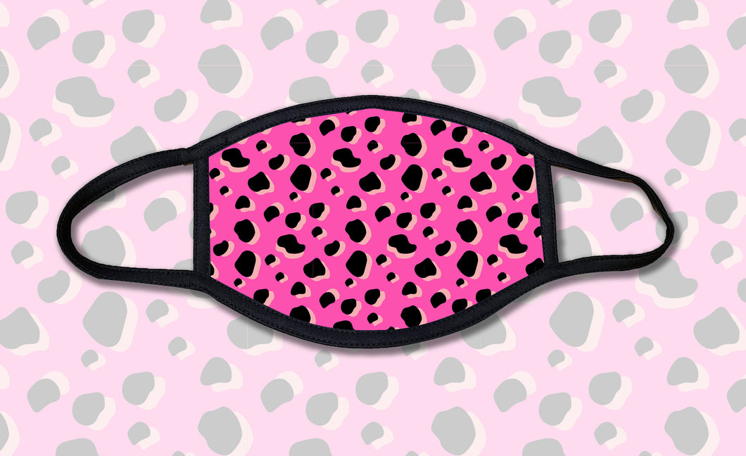 Pink Leopard Print Face Mask