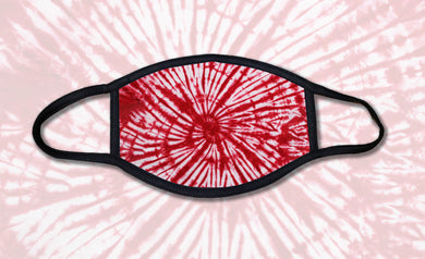 Tie Dye Spiral - Red Face Mask