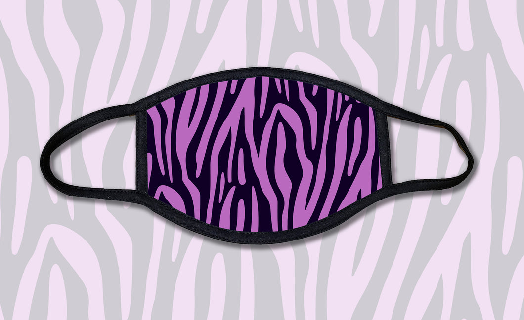 Purple Zebra Print Face Mask