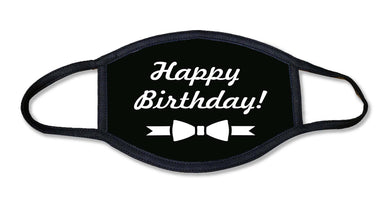 Happy Birthday Bow Tie Face Mask