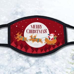 Merry Christmas Sleigh Face Mask