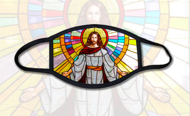 Jesus in Stained Glass Face Mask