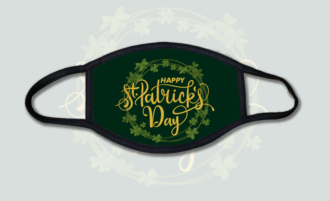 Happy St Patricks Day in Circles Face Mask