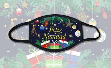 Feliz Navidad Arbol Face Mask