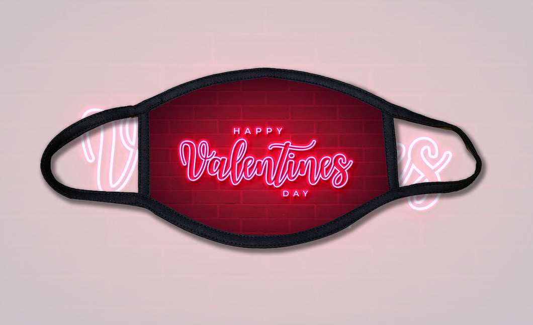Happy Valentines Day Neon Face Mask