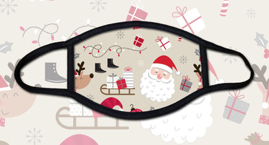 Santa and Reindeer Face Mask